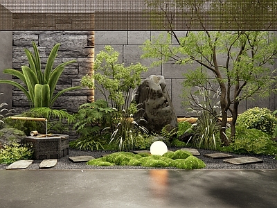 现代庭院 天井庭院 下沉庭院 植物景观 植物堆 景观树