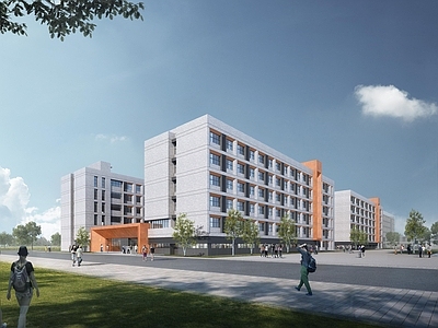现代简约学校建筑 学生宿舍 公寓 宿舍 住宅 学生公寓