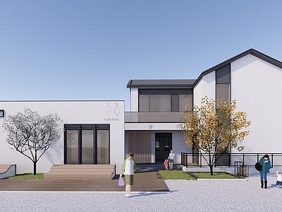 新中式小公建 坡屋顶 2层 公共卫生间