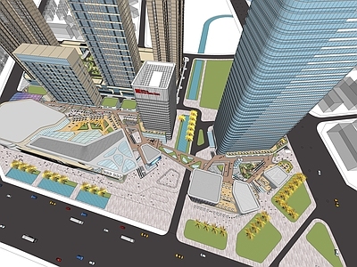 现代商场建筑 商业裙楼