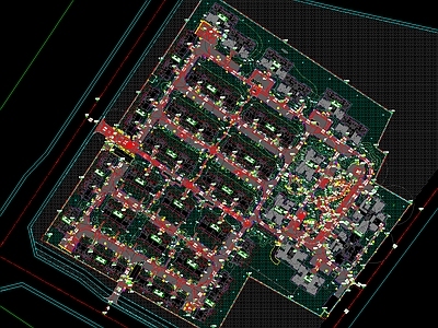 现代庭院 蓝光长岛城郫县 421亩项目2号 地块大区 施工图