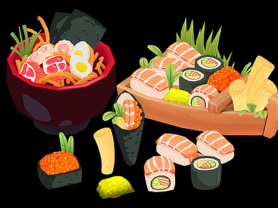 酒水食物 亚洲美食 日料寿司 刺身食品 美食食物 饭团