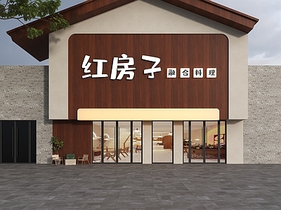 中古门头 料理店门头 西餐厅门头 融合料理门头 餐厅门头 门头设计