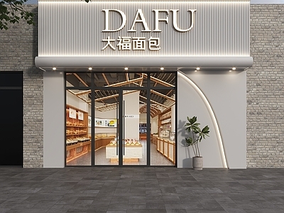 现代门头 面包店门头 蛋糕店门头 烘焙店门头 甜品店门头 门头设计