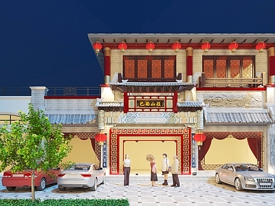 中式商场外观 中式酒楼古建