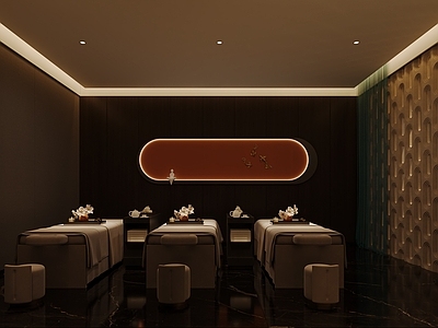 新中式中式其他商业空间 spa 足浴 按摩 按摩床