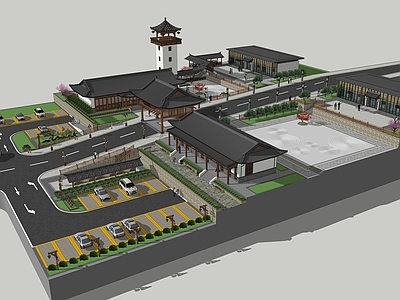 新中式古建筑 种植园