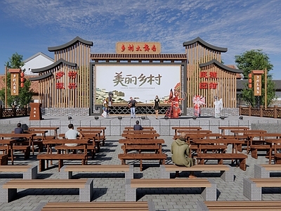 新中式现代舞台 新中式乡村大舞 新中式百姓大舞台 乡村文化大舞台 乡村文化节舞台 乡村文化广场舞台