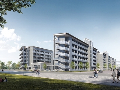 新中式现代学校建筑 学生宿舍 宿舍建筑 学生公寓 住宅 宿舍