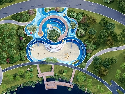 现代简约儿童游乐区 儿童活动设施 儿童活动区 游乐设施 坡道 滑梯