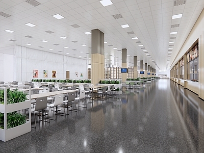 现代简约食堂 餐厅学校食堂 员工餐厅