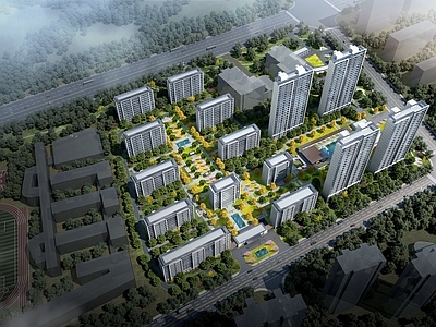 现代鸟瞰规划 住宅鸟瞰