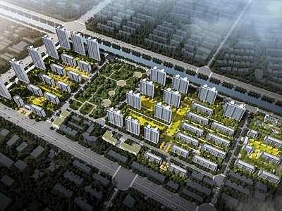 新中式鸟瞰规划 住宅鸟瞰