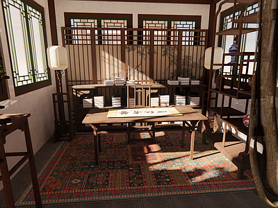 新中式复古其他展厅 中式展厅 古装展厅 古装陈设