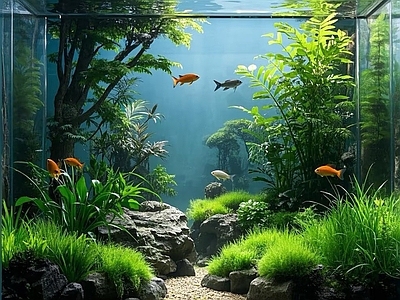 现代鱼缸 鱼缸造景