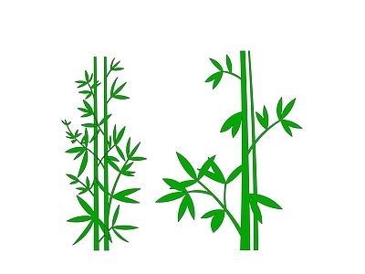 现代极简艺术装置 竹子剪影 竹 墙饰