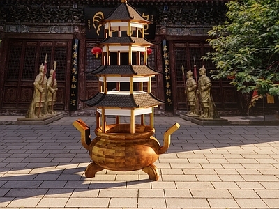现代新中式古建筑 鼎香卢