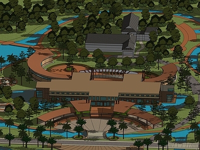 现代景观公园 国被胰岛包围公园