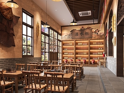 工业复古其他餐饮空间 火锅店 串串店 麻辣烫 竹椅