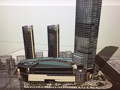现代商场建筑 商业高层 商业裙楼 商场门头 商业多层