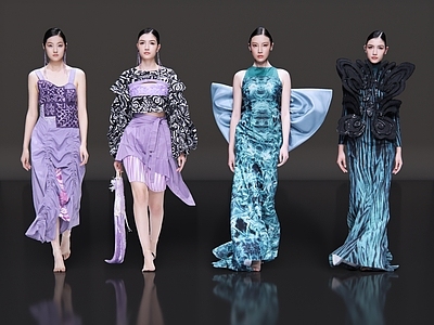 女人 2D现代美女 时尚走秀 T台走秀 时尚模特 时装秀