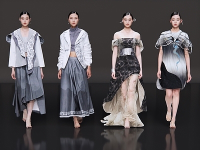 女人 2D现代美女 时尚走秀 时尚模特 时装秀 T台走秀