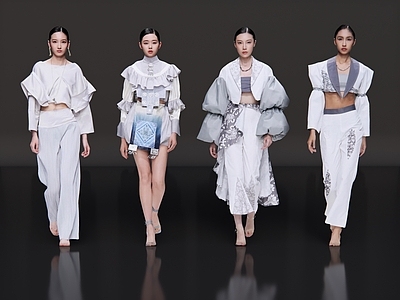 女人 2D现代美女 时尚走秀 T台走秀 时尚模特 时装秀