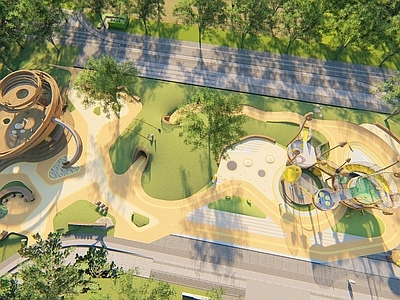 现代儿童游乐区 现代森系探险乐园 蘑菇主题乐园 原木主题乐园 蘑菇构架