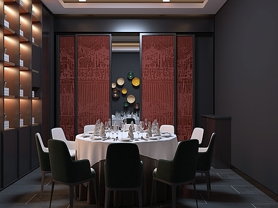 现代工业火锅店 中古风火锅店包间 工业风火锅店包间 折叠门