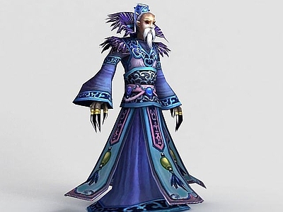现代虚拟人物 洪荒游戏智慧老人青鸿