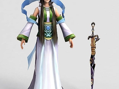 现代虚拟人物 洪荒游戏白衣女子 岳灵儿