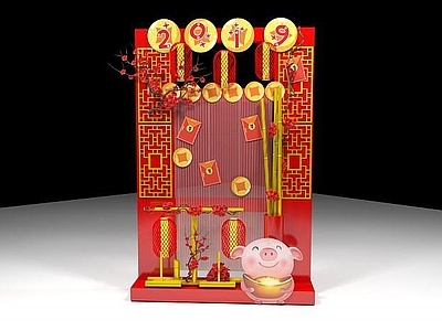 现代妆台妆凳 猪年美陈装饰