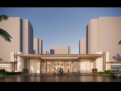 欧式简欧小区建筑 社区入口 海派风格 创新