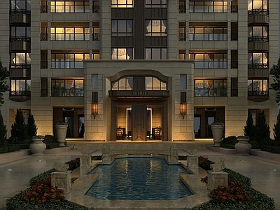 现代其他建筑外观 住宅楼入口景观