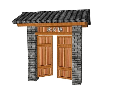 新中式庭院门 庭院木门
