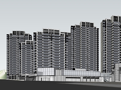 现代轻奢高层住宅 高层住宅 山地小区