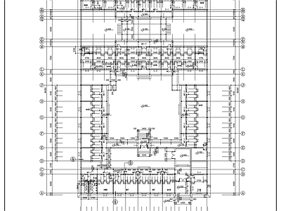 中式办公楼建筑 单层古典中式四合 院办公建图 施工图