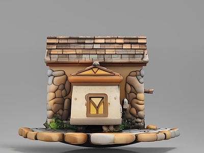 现代艺术风格建筑 卡通小屋 低面建筑 游戏风建筑