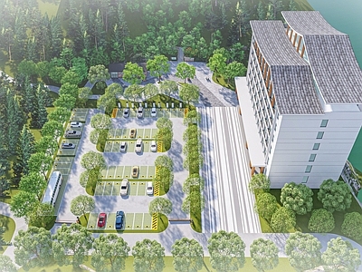 现代山 生态停车场 公园驿站 山体公园入口 酒店