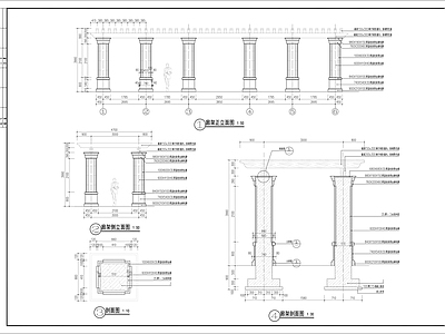 现代欧式廊架 廊 施工图