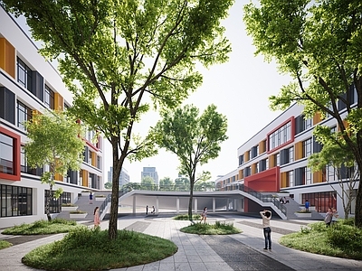 现代学校外观 现代中小学学校