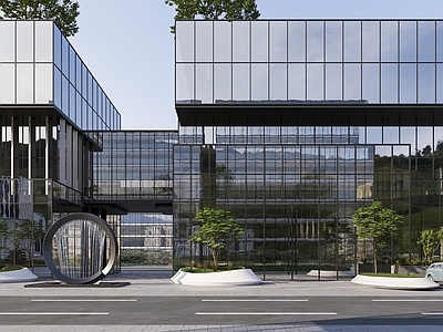 现代简约其他公共建筑 办公楼外立面 商场外立面 公共建筑 建筑景观