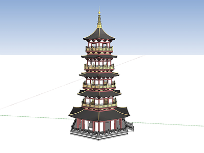 中式古建筑 古塔 塔 古建 寺庙 阁楼
