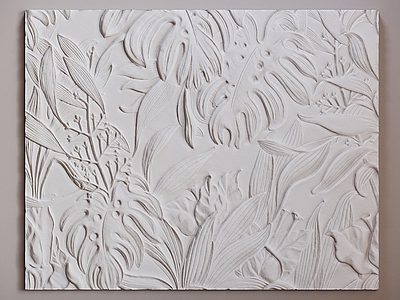 新中式简约法式侘寂挂件 浮雕画 立体画 抽象画 装置 壁画 装饰石膏板 画框 浮雕