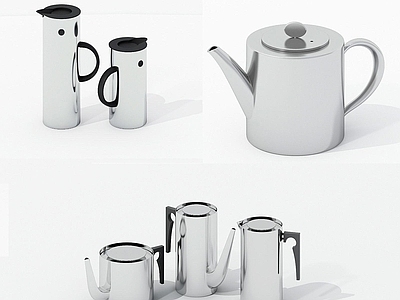 现代厨具 现代不锈钢茶壶组合