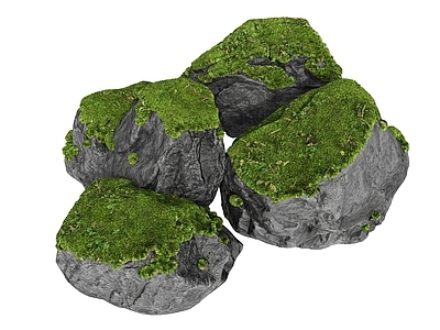 现代石头 景观石 苔藓