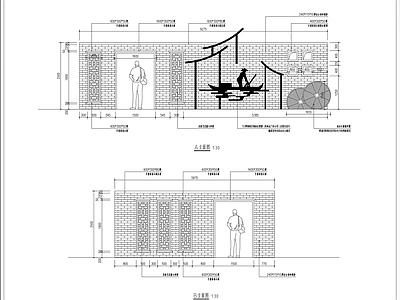 现代景墙图库 特色景墙详图 青砖景墙详图 施工图