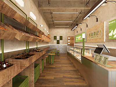 现代工业甜品面包店 蛋糕店 面包店 甜品店 烘焙店 餐饮店