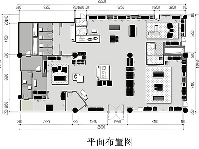 现代服装店 服装专卖店平面图 服装店平面图 服装专设计平面图 施工图