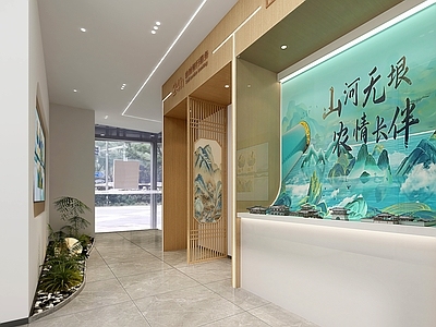 现代新中式银行 银行 农业银行 24小时自助银行